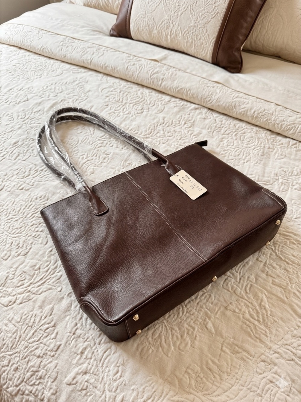 Classic Brown Tote Bag - Structured Professional Work Handbag - New With Tags